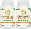 1000mg Liposomique CoQ10 Ubiquinol, 120 Vegan Softgels, supplément Ubiquinol haute absorption CoQ10, forme antioxydante active de Coenzyme Q10 pour la fonction cardiaque et la production d'énergie
