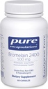 Encapsulations pures Bromelain 2400 500 mg - pour le soutien digestif et la santé musculo-squelettique - soutient les articulations et la récupération musculaire* - enzymes protéolytiques - Vegan - 60 capsules