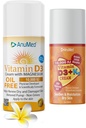 Crème naturelle ANUMED avec vitamine (D3 10,000 UI sans huile) + (D3 avec K2 10,000 UI taille de voyage 2oz) Ingrédients puissants avec acide hyaluronique, magnésium, vitamine E, zinc, vitamine B3.