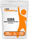 BulkSupplements.com Poudre de GABA - Acide gamma aminobutyrique, supplément de GABA, supplément d'acide amino - sans gluten, 750mg par portion, 1kg (2,2 lbs) (paquet de 1)