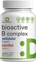 Complexe de vitamine B bioactif pour les hommes et les femmes, 240 Capsules de Véggie - Complexe de B méthylé et vitamine C estérifiée – Haute puissance et absorption facile – Supplément immunitaire, énergie et métabolisme – Non-OGM