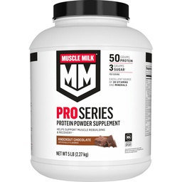 Muscle Lait Pro série Supplément en poudre de protéines, chocolat knockout, 5 livres, 28 portions, 50g de protéines, 3g de sucre, 20 vitamines et minéraux, NSF certifié pour le sport, récupération d'entraînement