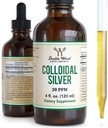 Colloidal Silver Liquid 20 PPM - 4 Fl OZ (Plata Coloidal with Dropper) 99.9% Pure, Gluten Free, Non-GMO by Double Wood Supplements