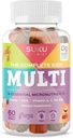 SUKU The Complete Kids Multivitamin Gummies – Vitamins A, C, D, E, B6, B12, Folate & Zinc – Immune Support, Sugar-Free, Gluten-Free, Non-GMO, Tropical Bonanza Flavor – 60 Count