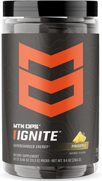 MTN OPS Ignite Trail Packs Energy Drink Poudre, supplément nootropique sans gluten Mélange, L Arginine, L Citrulline, Caféine et Nootropic Sugar Drink sans mélange, 20 portions, ananas Crush