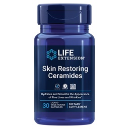 Life Extension Skin Restoring Ceramides* – Wheat Oil Extract – Hydrates & Smooths the Appearance of Fine Lines & Wrinkles – Gluten-Free, Non-GMO, 1-Daily, Vegetarian – 30 Liquid Capsules