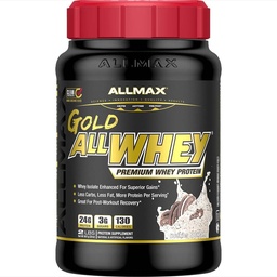 ALLMAX Gold ALLWHEY Whey Protein Powder, Cookies & Cream, 2 lb, 24g Protein Per Scoop, High Protein for Muscle Recovery, Lean Muscle Growth & Post Workout Nutrition, Gluten Free, 30 Servings