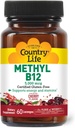 Country Life Methyl B12, soutient Energy & Stamina, 5000mcg, 60 Lozenges, certifié sans gluten, certifié végétalien, certifié non-OGM vérifié