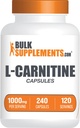 BulkSupplements.com Capsules L-Carnitine 1000mg - Supplément de carnitine, L Carnitine 1000mg, Capsules L-Carnitine - 2 Capsules par portion (1000mg), 240 Capsules (paquet de 1)