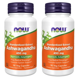 Nourriture Ashwagandha Extract 450mg, 90 VCaps (paquet de 2)