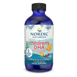 Nordic Naturals Enfants DHA, fraise - 4 oz pour enfants - 530 mg Oméga-3 avec EPA et DHA - Développement et fonction cérébrale - Non-OGM - 48 portions