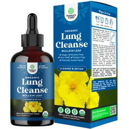 Organic Mullein Drops for Lungs - Herbal Lung Detox & Cleanse with Marshmallow Root Extract & Plantain Leaf for Respiratory Lung Health - Mullein Leaf Tincture Drops for Breathing Support - 4 Fl Oz