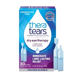 ThéraTraitement des yeux secs Lubrifiant gouttes pour les yeux secs, Préservatif gouttes pour les yeux libres, 30 flacons à usage unique