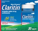 Claritin 24 HR Non Drowsy Allergy Medicine, Loratadine antihistamine comprimés, 30 Ct