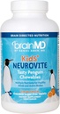 BRAINMD Dr Amen Kids.com NeuroVite, Orange Flavor - 120 pingouins en forme de croustilles - Multivitamines et suppléments minéraux - favorise un développement et une croissance sains - sans gluten - 60 portions
