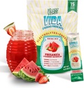 Hydration + Energy Electrolyte Drink Mix – Strawberry Watermelon Agua Fresca Flavor | Sugar-Free Powder with Caffeine, L-Theanine, Coconut Water & Minerals | 15 Single-Serve Stick Packs