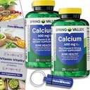 Choice Bundle Spring Valley Calcium Plus Comprimés Vitamine D 600 mg 250 Ct 2 pk (500 Total) + Vitamine Vitalité.
