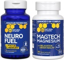 NATURAL STACKS MagTech Magnesium + NeuroFuel Nootropic Bundle - Supports Relaxation, Focus & Brain Health* - 165 Total Capsules