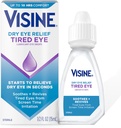 Visine Dry Eye Relief Tired Eye Lubricant Eye Drops, Moisturizing & Soothing Sterile Drops for Irritated, Dry & Tired Eyes Due to Screen Time Irritation, Polyethylene Glycol, 0.5 fl. oz