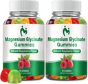 2 packs Glycinat de magnésium pour adultes et enfants, Clycinat de magnésium à croquer 400mg, Gymcinat de magnésium pour dormir