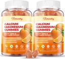 Calcium Magnésium Zinc Gommies avec vitamine D3 & K2 - Haute absorption Magnésium Glycinate 400mg - Supplément sans sucre Calcium - Support Nerve Muscle Mood & Immunity - pour adultes Hommes Femmes Enfants