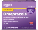 Amazon Basic Care Omeprazole Delayed Release Tablets 20 mg, Treats Frequent Heartburn, Acid Reducer, Heartburn Medicine, 42 Count (Pack of 1) (Packaging may vary)
