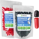 XPRS Nutra Gelatin Size 4 Separated Capsules - 100 Count Small Empty Capsules Separated in Bags - DIY Fillable Pill Caps - Size 4 Gel Do-It-Yourself Vitamin Supplement Filling (Black/Red)