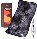 Pad chauffant électrique Bearhug XXL 17''x33'' Double-Sided Faux Fur Heating Pad, 6 niveaux de chaleur, 2 heures d'arrêt automatique, traitement de la chaleur humide et sèche pour soulager la douleur au dos, lavable en machine, certifié ETL - boîte cadeau