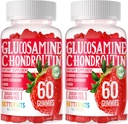 Glucosamine Chondroitin Gummies with MSM & Elderberry Extra Strength - Joint Support, Antioxidant Immune Support Supplement for Adults, Men & Women.120 Strawberry Gummies