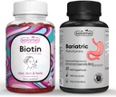 Multivitamine bariatrique avec fer pour la chirurgie post-maritale + vitamine de biotine B7 Gommies 5000 mcg par portion - avec l'huile de ronce et de mûre (Bundle)