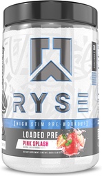 RYSE Charged Pre Workout Poudre - Pink Splash - Pré-entraînement quotidien pour les hommes et les femmes avec 390mg de caféine, Beta Alanine et Citrulline pour pompe, focus et énergie - 30 portions