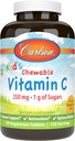 Carlson - Kid's Chewable Vitamine C, 250 mg, 1 g de sucres, le soutien immunitaire et le bien-être optimal, antioxydant, Tangerine, 120 comprimés végétariens