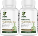 Probiotiques pour les femmes et les hommes - 200 milliards CFU 12 souches Probiotique pour la santé des immunes digestives et des intestins, avec plateau biologique prébiotique Stable Probiotique Supplément pour ballonner 120 capsules