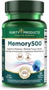 Purety Products Memory500 Bacopa monniera/Brahmi Elite Nootropic Complex - soutient la performance cognitive de pointe*, la vitesse d'apprentissage accrue* et la mémoire et le rappel sains* - 30 capsules végétariennes