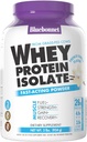 BlueBonnet Nutrition Whey Protéine Isolée Poudre de vache herbeuse, 26g de protéines, Pas de sucre ajouté, sans gluten et sans soja, casher Dairy, 2 Lbs, 28 portions, Vanille française