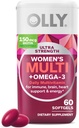 OLLY Ultra Women's Multi Softgels, Overall Health and Immune Support, Omega-3s, Iron, Vitamins A, D, C, E, B12, Daily Multivitamin, 30 Day Supply - 60 Count