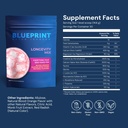Blueprint Bryan Johnson Longevity Mix - Muscle Builder & Recovery Supplement - Promotion de l'humeur focale et équilibrée - Magnésium, créatine, L-Theanine, glutathion et vitamine C- 30 portions, Orange du sang
