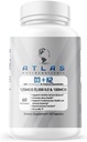 Atlas Nutraceuticals-Vitamine D3+K2- Vitamine D3 5000IU Plus K2, 2 en 1 Formule, MK7 Vitamine K2, 60 Capsules, Complexe Vitamine Imune
