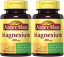 Nature Made Magnesium (Oxide) 250 mg, 100 Tablets (2 Bottles)