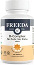 Freeda Vitamin B Complex No Folic No PABA - Super B Complex Kosher Vitamin Supplement with Vitamin B1 Vitamin B2 Vitamin B3 Vitamin B5 Vitamin B6 Vitamin B12 - Vit B Complex B for Women & Men (100 Ct)