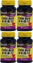 Mason Vitamins Folic Acid B-6 & B12 Heart Health Formula 90 Tablets per Bottle Pack of 4 Total 360 Tablets