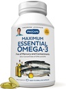 ANDREW MOINSMAN Maximum Essential Omega-3 Non aromatisé, 60 Softgels - Ultra-Pure Omega-3 Huile de poisson 1200 mg-High DHA, Pas de supplément de mercure-Petit, Facile à avaler Capsules d'huile de poisson