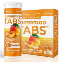 Superfood Tabs skinnytabs Anti-Bloat Cleanse Drink with 15 Superfoods Supporte la digestion, l'énergie et les cravaches.