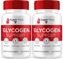 (2 Pack) Super Flow Super Glycogen Support Capsules, Super Flow Advanced Glycogen Health and Blood Wellness Support Supplément, SuperFlow Maximum Strength Glyco Formula Supplément (120 Capsules)