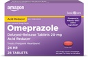 Amazon Basic Care Omeprazole Delayed Release Tablets 20 mg, Treats Frequent Heartburn, Acid Reducer, Heartburn Medicine, 28 Count (Packaging may vary)
