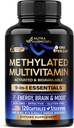 Methylated Multivitamin - B2, B6, 5-MTHF & B12 | Antioxidants C & E | Vitamin D3 & K2 - for Men & Women - 9-in-1 MTHFR Supplement with TMG - Energy, Brain & Mood - Vegan - Made in USA - 120 Capsules