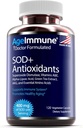 SOD Antioxidants Complex Healthy Aging Supplement - 400mg of Superoxide Dismutase - Alpha Lipoic Acid - Green Tea Extract - L-Arginine - Lysine - AKG - Vitamins A and E for Immune Support-120 Capsules