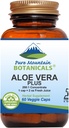 Pure Mountain Botanicals Aloe Vera Plus Capsules. 200:1 Extrait. Aloe Vera Gel séché biologique de casher, racine de marshmallow, orme de slipperie