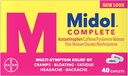 Midol Complete, Menstrual Period Symptoms Relief, Caplets, 40 Count, 2-Pack