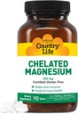 Country Life, Chelate Magnésium 250mg, soutient la santé osseuse et immunitaire, Supplément quotidien, 90 ct